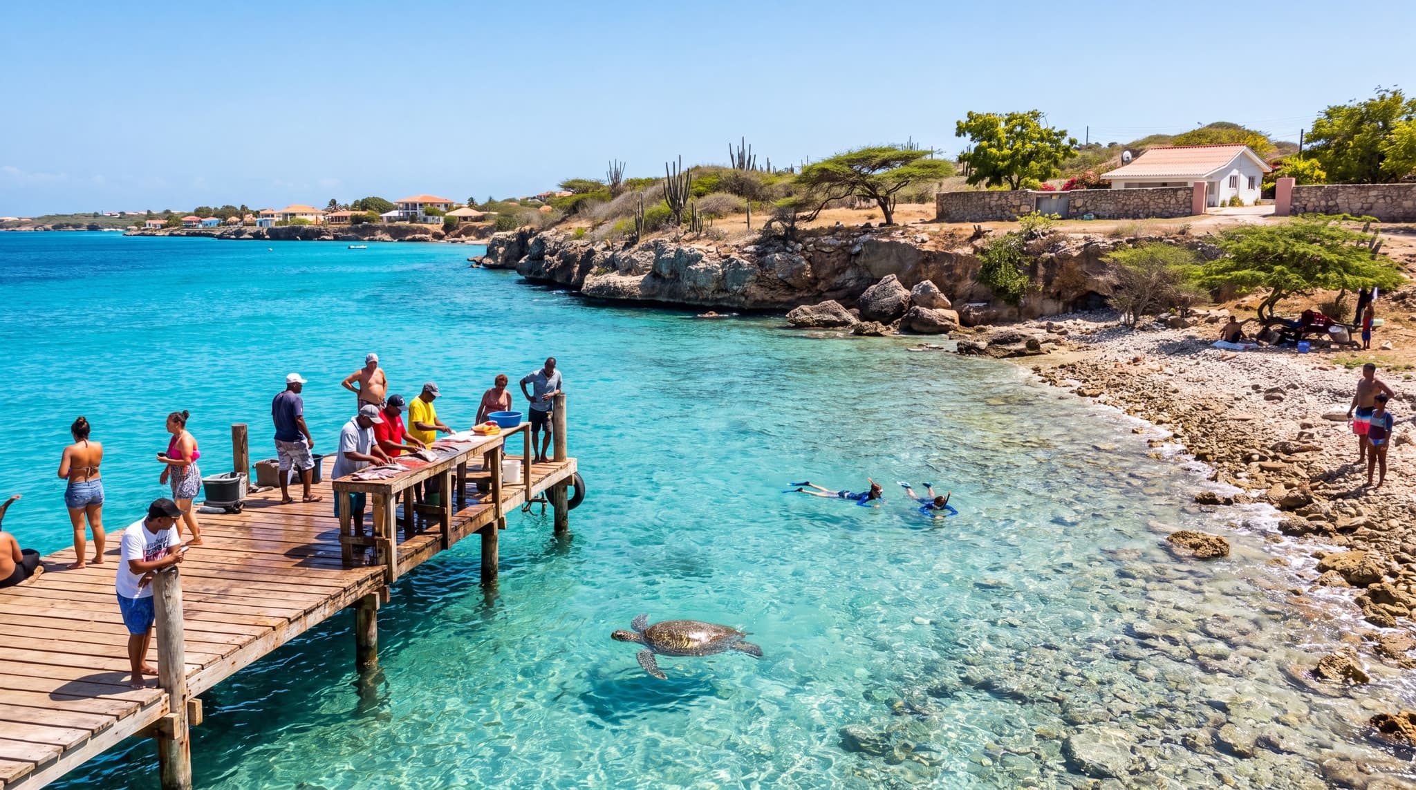 Playa Piskado (Playa Grandi) in West end, near Westpunt, Curacao