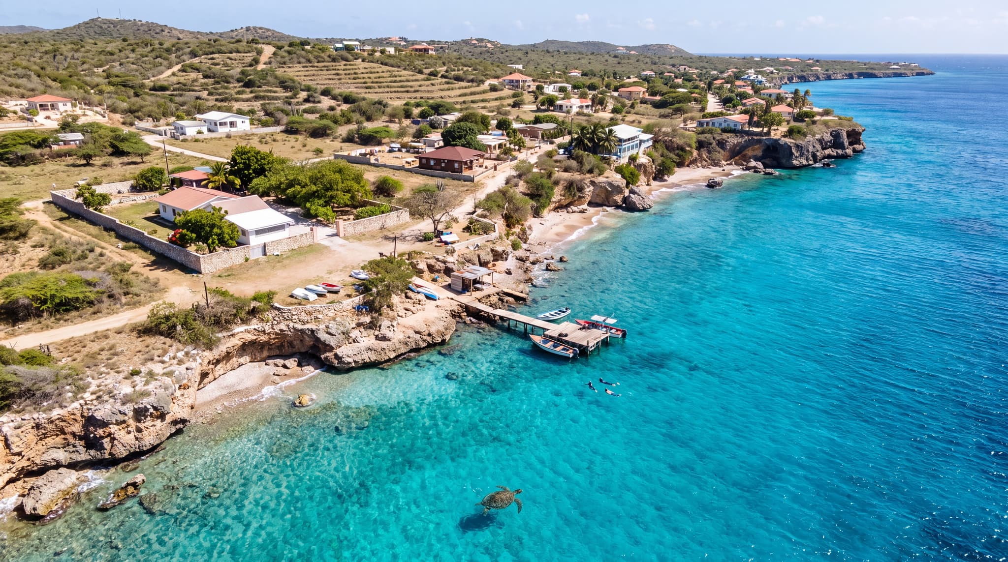 Playa Piskado (Playa Grandi) in West end, near Westpunt, Curacao