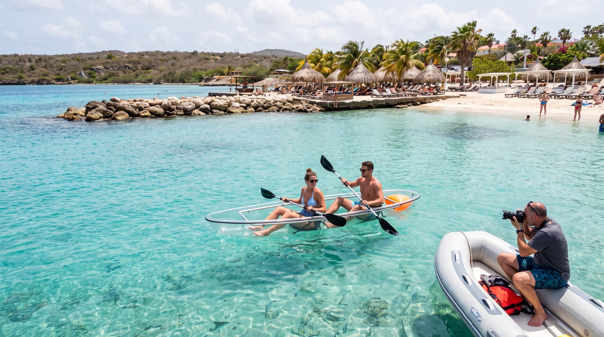 Clear Kayak Photoshoot with Video & Drinks, Jan Thiel / Spanish Water area, Curacao