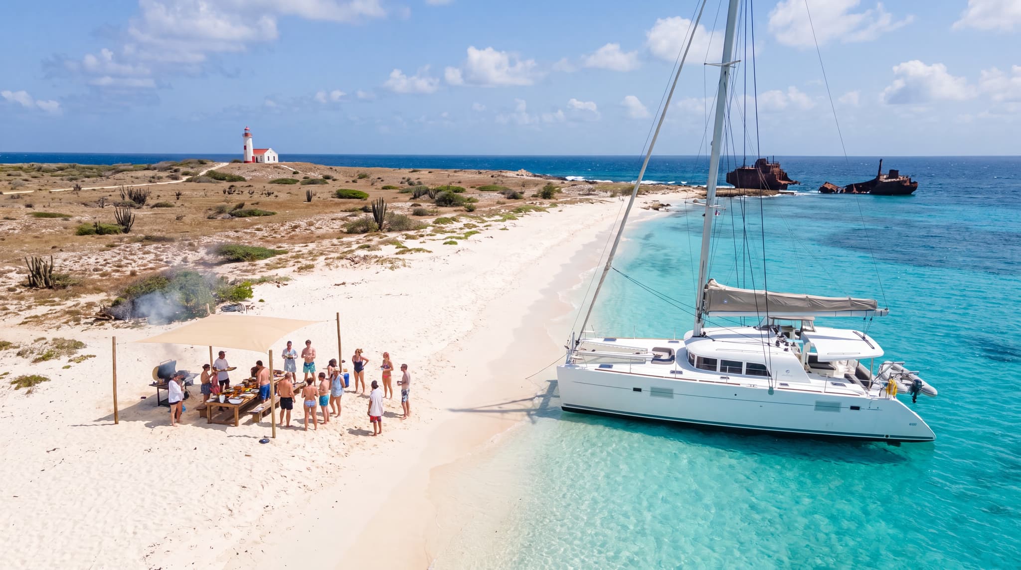 Klein Curacao Day Trip: Catamaran, Open Bar & BBQ Lunch
