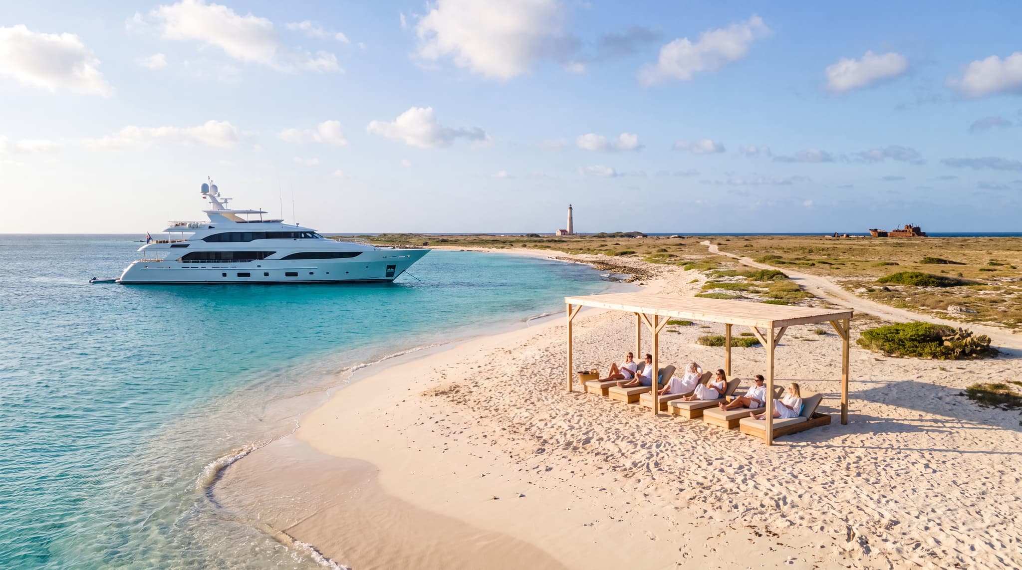 Klein Curacao Superyacht Day Trip & Exclusive Beach House