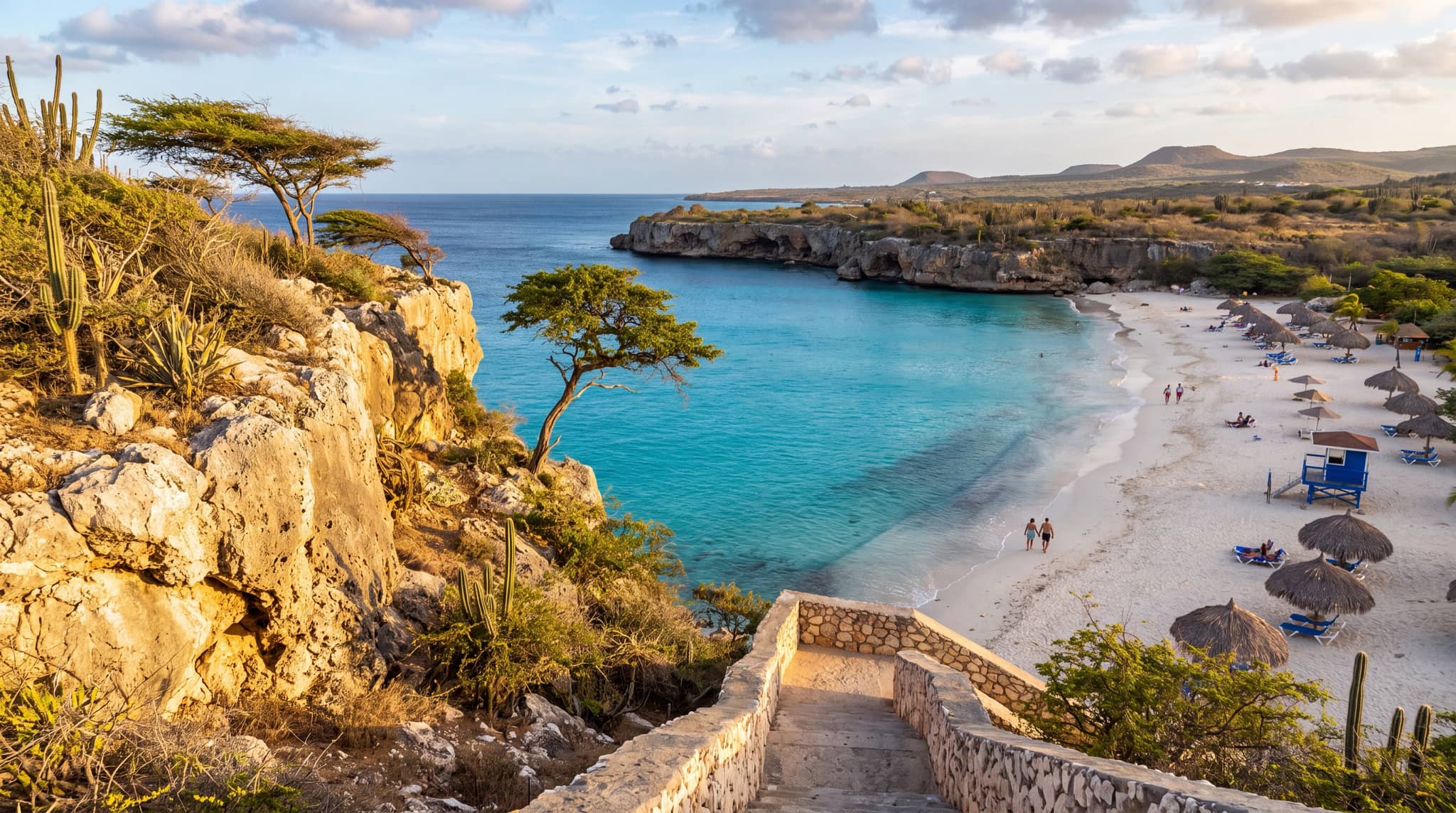 Turquoise water along the Curacao coastline